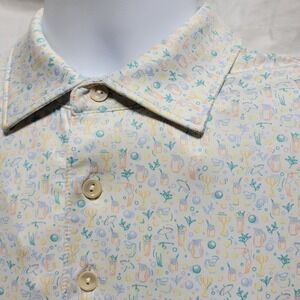Peter Millar Shirt Men's Medium Drinks Print Summer Comfort Golf Club Polo